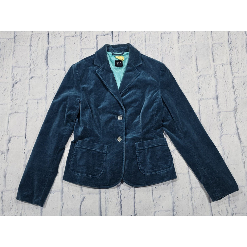 Gap WOMENS SIZE 2 Thick Faux Suede Jacket Blazer 2 Button Y2K VINTAGE